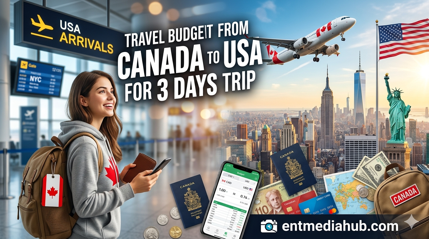 Canada to US for 3 days trip budget